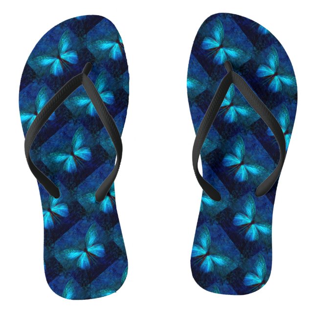 Blue Butterfly Thongs (Footbed)