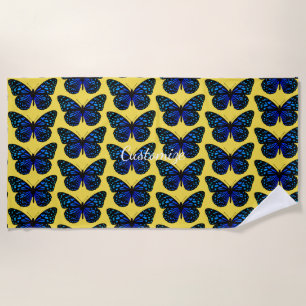 Blue Butterfly Thunder_Cove Beach Towel