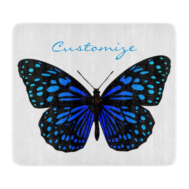 blue butterfly Thunder_Cove Cutting Board (Front)