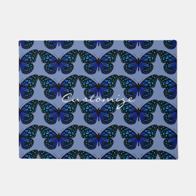 Blue Butterfly Thunder_Cove Doormat (Front)