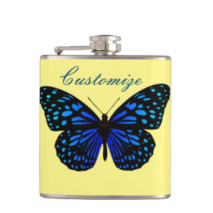 Blue butterfly Thunder_Cove Hip Flask