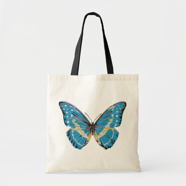 Blue Butterfly Tote Bag (Front)