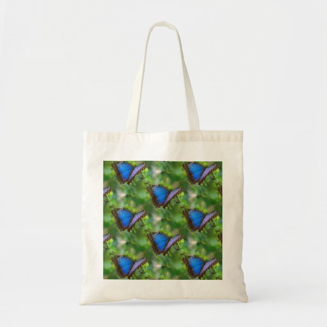Blue Butterfly Tote Bag (Front)