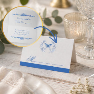 Blue Butterfly Wedding Place Card