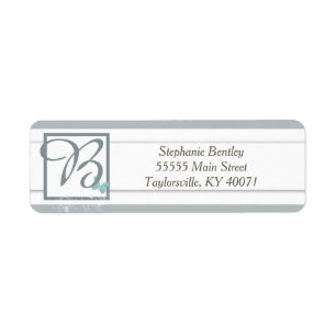 Blue Butterfly Wedding Return Address Label