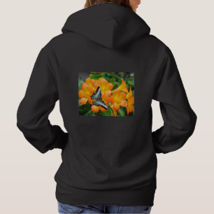 Blue butterfly with Tropical Rhododendron T-Shirt Hoodie