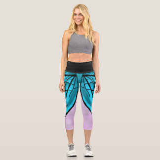 Blue Butterfly Yoga Pants Leggings