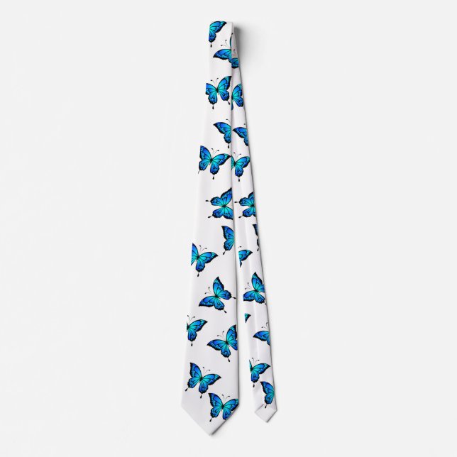Blue Butterflys by storeman. Tie (Front)