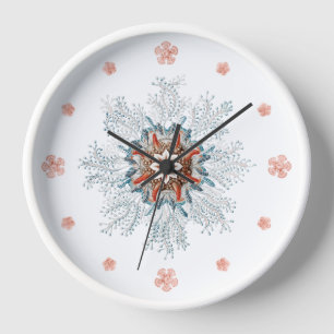 Blue button and baby starfish vintage Wall Clock