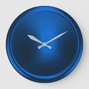 Blue Button Large Clock