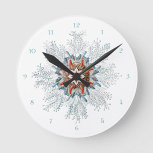Blue button vintage drawing blue Wall Clock