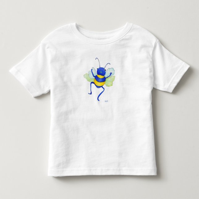 blue buzzy bee toddler T-Shirt (Front)