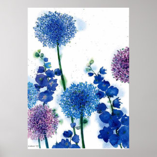 blue by u  Watercolor Poster