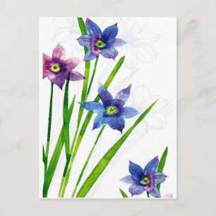 blue by you watercolor postcard