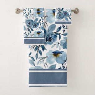 Blue Cabbage Roses Towel