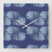 Blue Cactus Acrylic Wall Clock