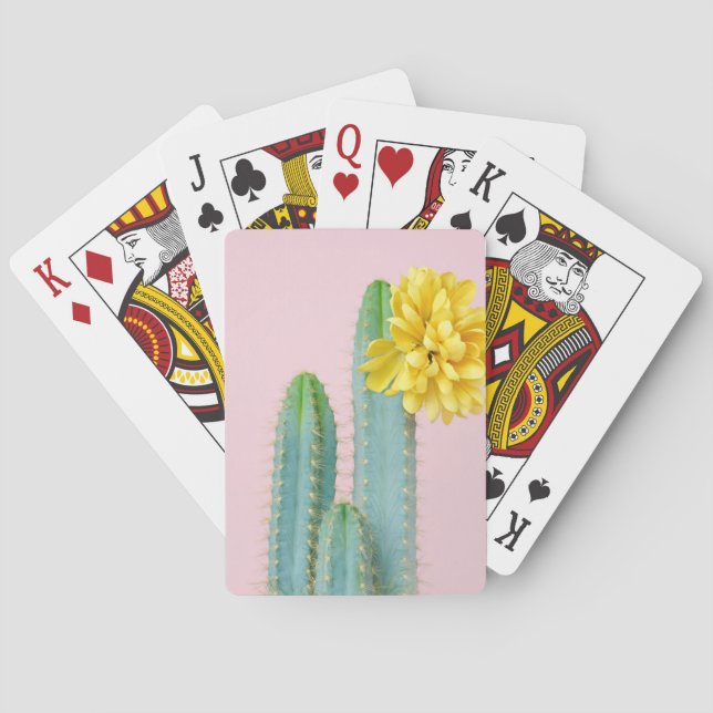 Blue Cactus Trio Playing Cards (Back)