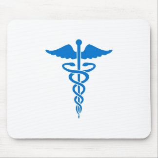 Blue Caduceus Mouse Pad