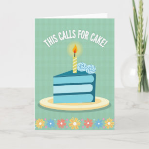 Blue Cake Celebration Card