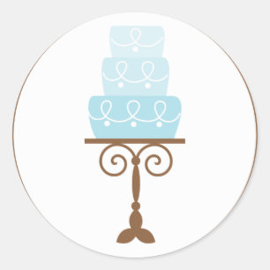 Blue Cake Classic Round Sticker