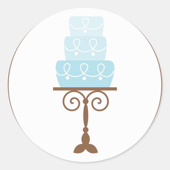 Blue Cake Classic Round Sticker (Front)