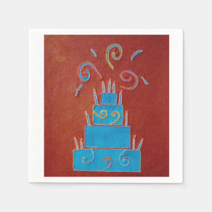 Blue cake napkin