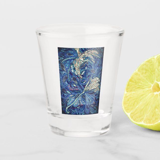 Blue cake shot glass (Front)