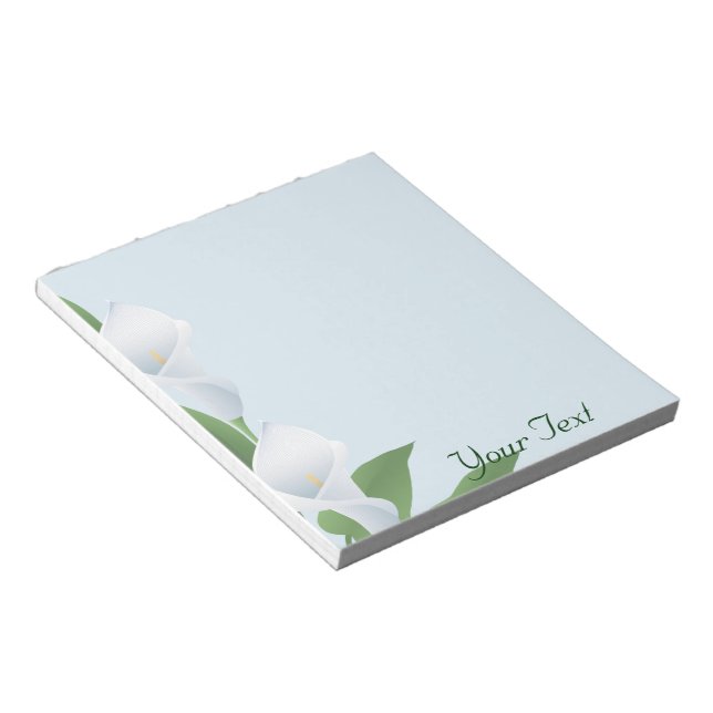 Blue Cala Lilies Notepad (Angled)