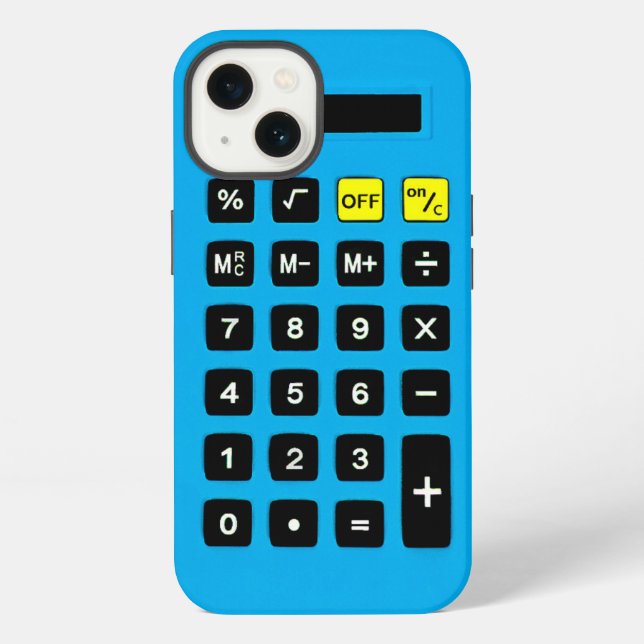 Blue Calculator with Keypad iPhone Case (Back)