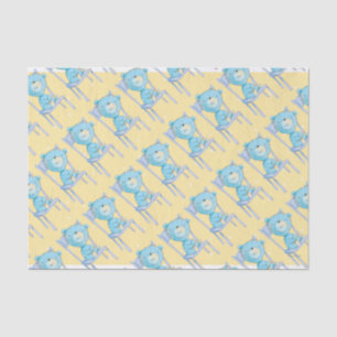 Blue Calico Bear Smiling on Chair Tissue Paper