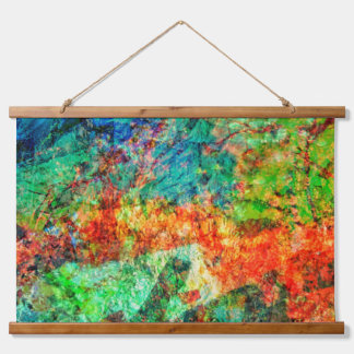 Blue calming Wood Topped Wall Tapestry,Sea blue Hanging Tapestry