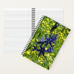 Blue Camas and Yellow Wildflowers Floral Notebook
