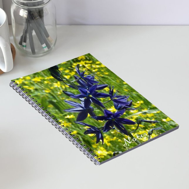 Blue Camas and Yellow Wildflowers Floral Notebook (In Situ)