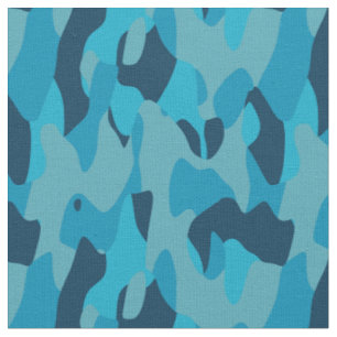 Blue Camo abstract Fabric