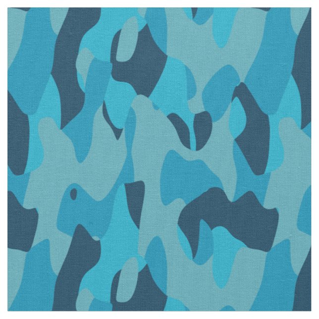 Blue Camo abstract Fabric (Close Up)