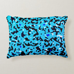 Blue Camo Abstract Pattern Decorative Cushion