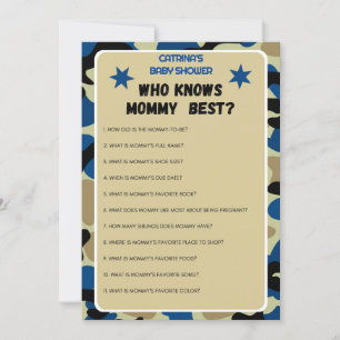 Blue Camo Baby Shower - Editable Name, 5x7  Invitation