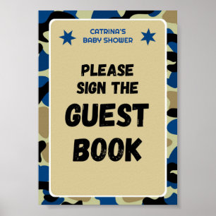 Blue Camo Baby Shower Sign