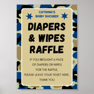 Blue Camo Baby Shower Sign