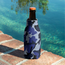 Blue Camo Bottle Cooler