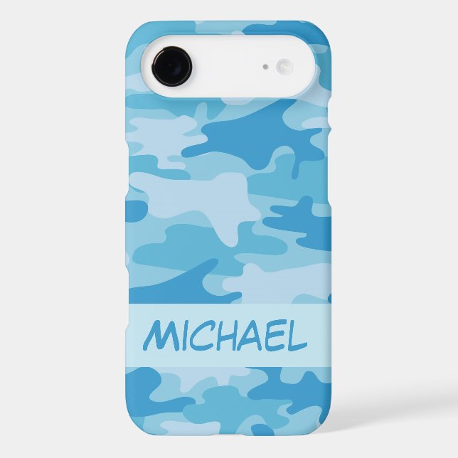 Blue Camo Camouflage Name Personalised Case-Mate iPhone Case (Back)