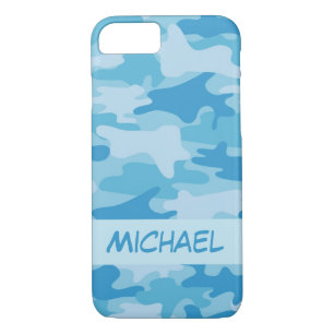 Blue Camo Camouflage Name Personalised iPhone 8/7 Case