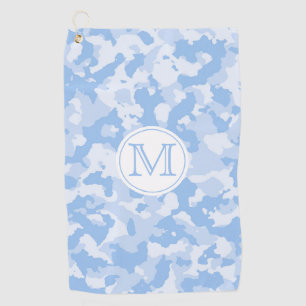 Blue Camo Camouflage Pattern Monogrammed Golf Towel
