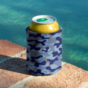 Blue Camo Can Cooler