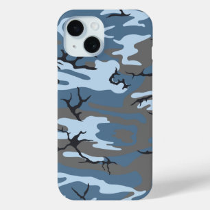 Blue Camo iPhone 15 Case