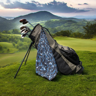 blue camo golf towel