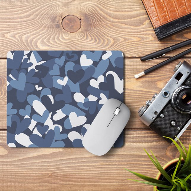 Blue Camo Hearts | Camo Hearts Mousepad (Creator Uploaded)
