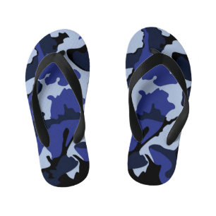 Blue Camo, Kid's Flip Flops