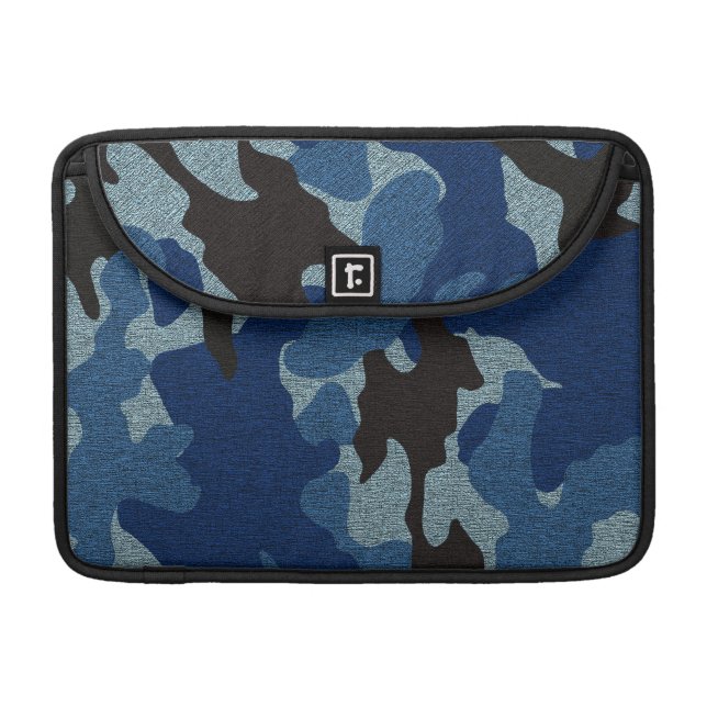 Blue Camo Military 13 Inch Macbook Pro Sleeves (Front Closed)