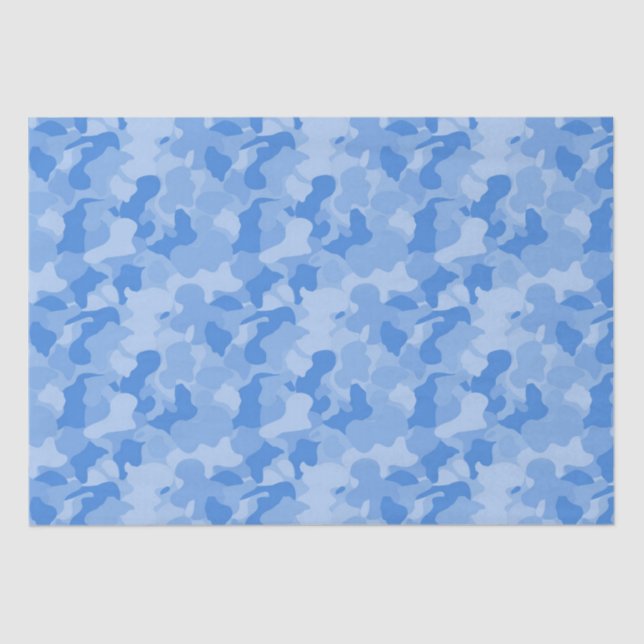 Blue camo pattern baby boy tissue paper (Front)